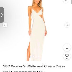 NBD Backless White and Cream Dress